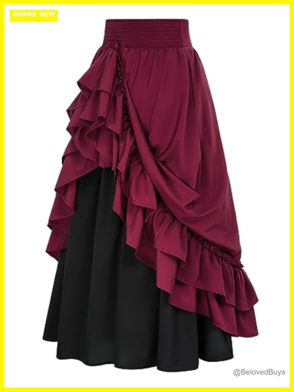 Victorian Maxi Skirt Renaissance Goth Flowy Ruffle Steampunk